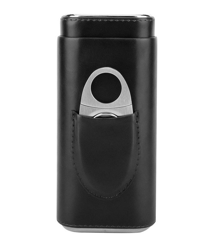 Two-end Hardware With Cigar Cutter, Cigar Holster, Portable Humidor