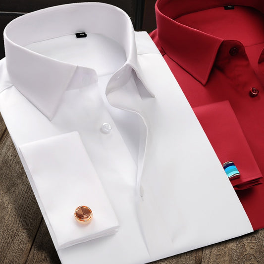Luxury Mercerized Cotton French Cuff |  Button Shirts | Long Sleeve High Quality - Evanston Magazine Men's Apparel Evanston Magazine Men's Apparel
