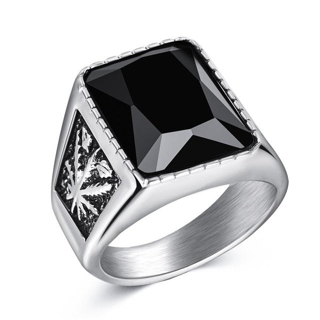 Hiphop Rings | Stainless Steel Black/Red Stone Rings Rock Fashion Male Jewelry - Evanston Magazine Men's Apparel Evanston Magazine Men's Apparel