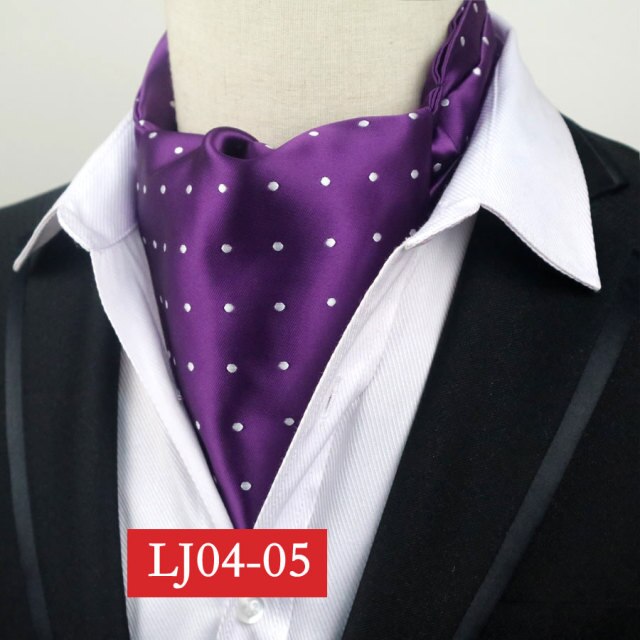 YISHLINE Men&#39;s Red Purple Black Polka Dots Fashion Formal Silk Cravat Ascot Tie Gentleman Self Tied  Polyester Silk Neck Tie - Evanston Magazine Men's Apparel Evanston Magazine Men's Apparel