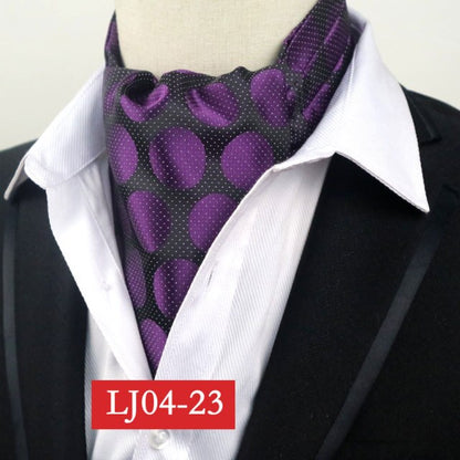 YISHLINE Men&#39;s Red Purple Black Polka Dots Fashion Formal Silk Cravat Ascot Tie Gentleman Self Tied  Polyester Silk Neck Tie - Evanston Magazine Men's Apparel Evanston Magazine Men's Apparel