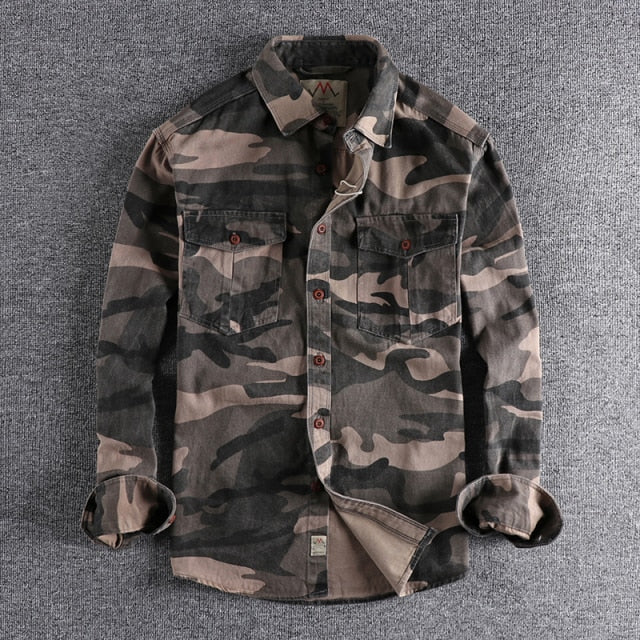 Men Camouflage Cargo Shirts High Quality | Outdoor Hiking Sport Daily Military Style Casual - Evanston Magazine Men's Apparel Evanston Magazine Men's Apparel