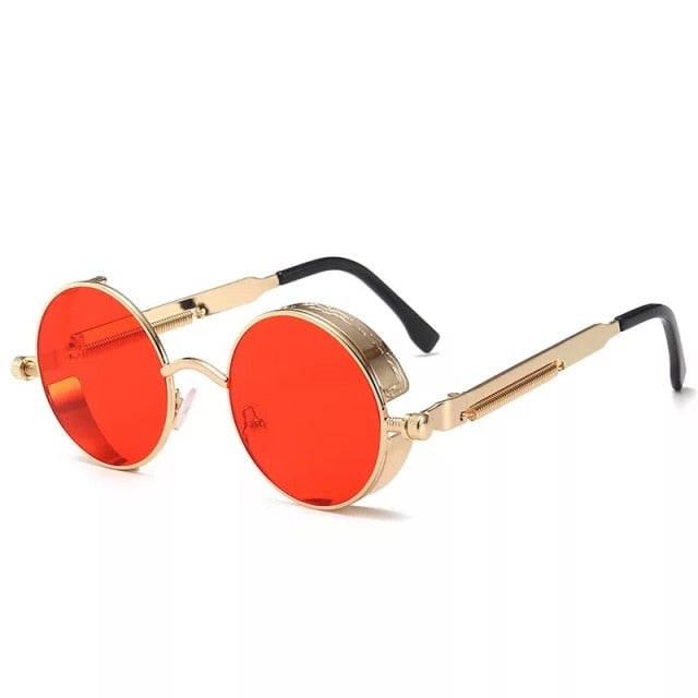 Classic Gothic Steampunk Sunglasses Luxury Brand Designer High Quality UNI-SEX Retro Round Metal Frame Sunglasses (UV400) - Evanston Magazine Men's Apparel Evanston Magazine Men's Apparel