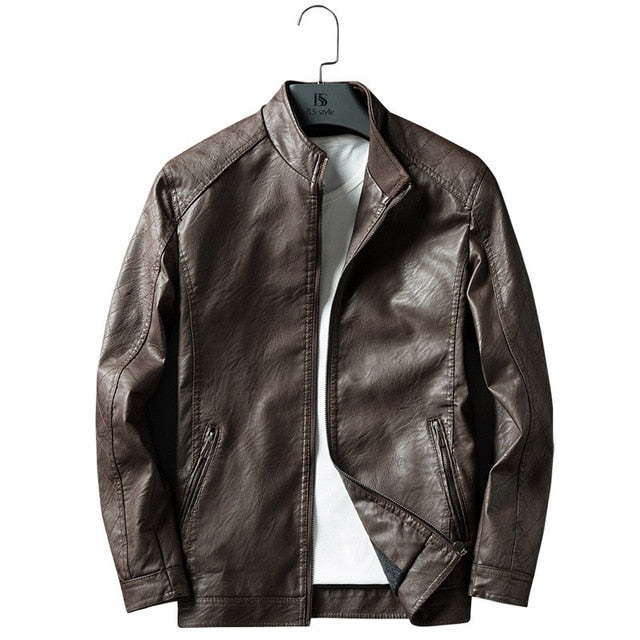 Motorcycle Jacket Windproof Leather Coat (Male M L XL 2XL 4XL) - Evanston Magazine Men's Apparel Evanston Magazine Men's Apparel