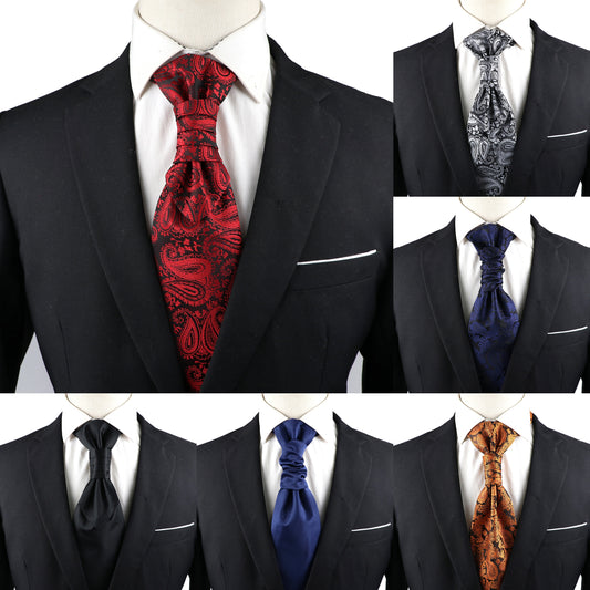 Luxury Men‘s Paisley Tie Red Black Blue Tuxedo Vest Ascots Neck Tie Tied Knot For Business Wedding Party Gentleman Accessories - Evanston Magazine Men's Apparel Evanston Magazine Men's Apparel