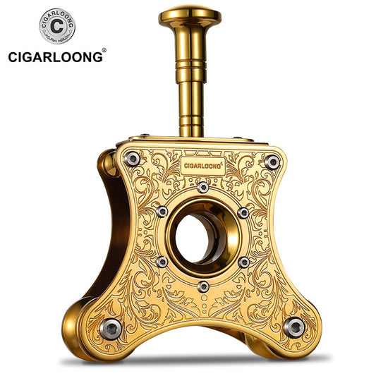 Luxury Gold Carved Cigar Cutter Double Edged Sharp Cigar Scissor Exquisite Cigar Guillotine Knife Stainless Smoking Accessories - Evanston Magazine Men's Apparel Evanston Magazine Men's Apparel