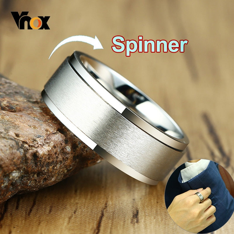 Spinner Rings for Men Stress Release Accessory | Classic Stainless Steel Casual Viking Rune Sport Jewelry - Evanston Magazine Men's Apparel Evanston Magazine Men's Apparel