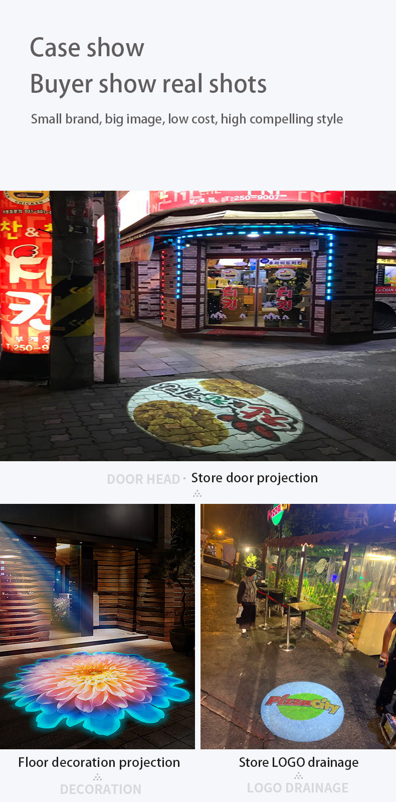Outdoor Waterproof Rotaty Image Gobo Projector Customized  Hd Advertising Led Logo Projection Lamp - Evanston Magazine Men's Apparel Evanston Magazine Men's Apparel