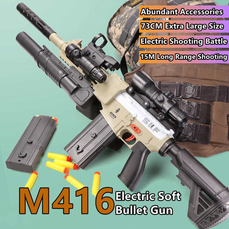 M416 Electric Burst Soft Bullet Gun ( 15M Firing Range Parent-Child Interaction For Boy Toy) - Evanston Magazine Men's Apparel Evanston Magazine Men's Apparel